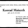 Maiterth Konrad 1912-1969 Todesanzeige